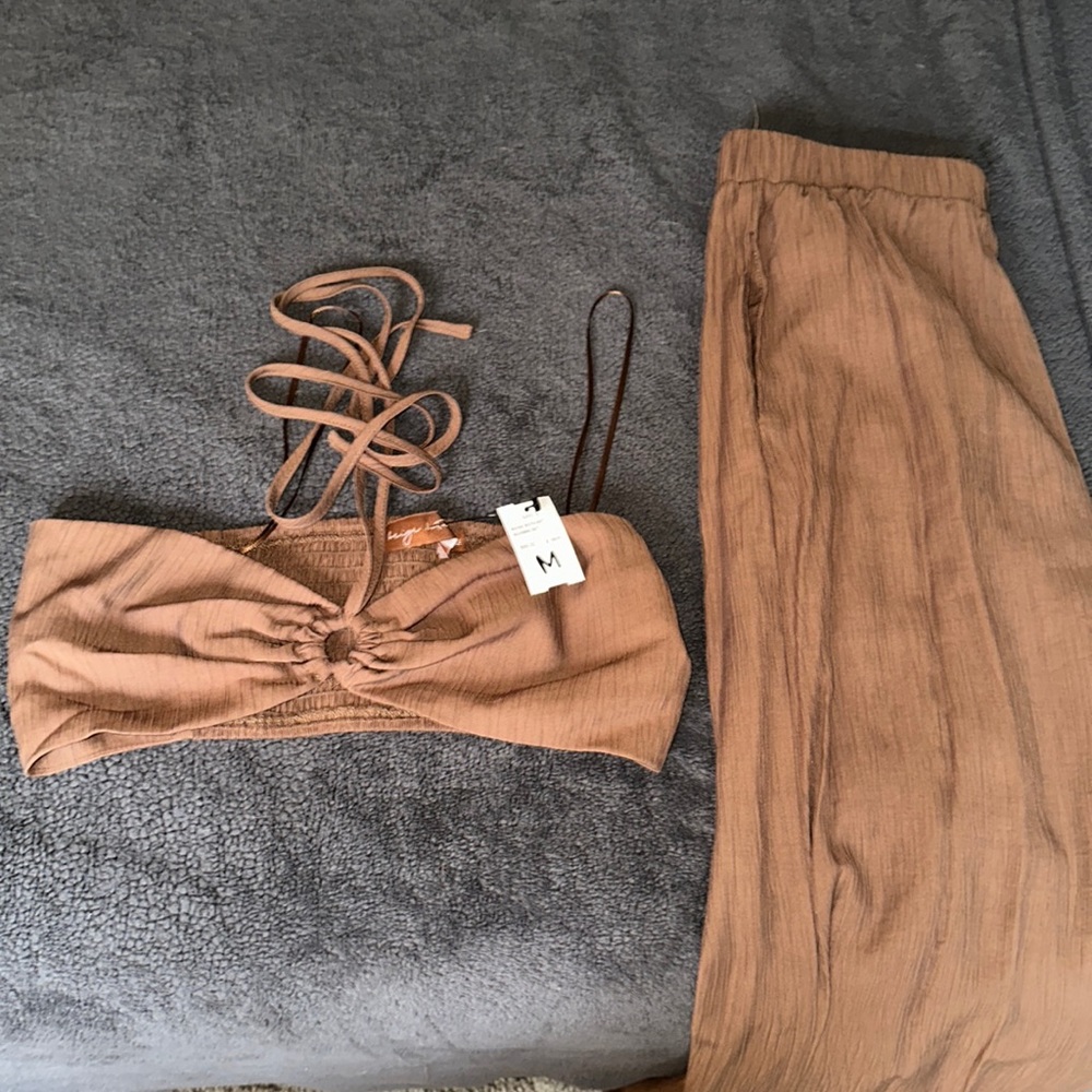 NEW Co-ord set with small top and wide leg pants